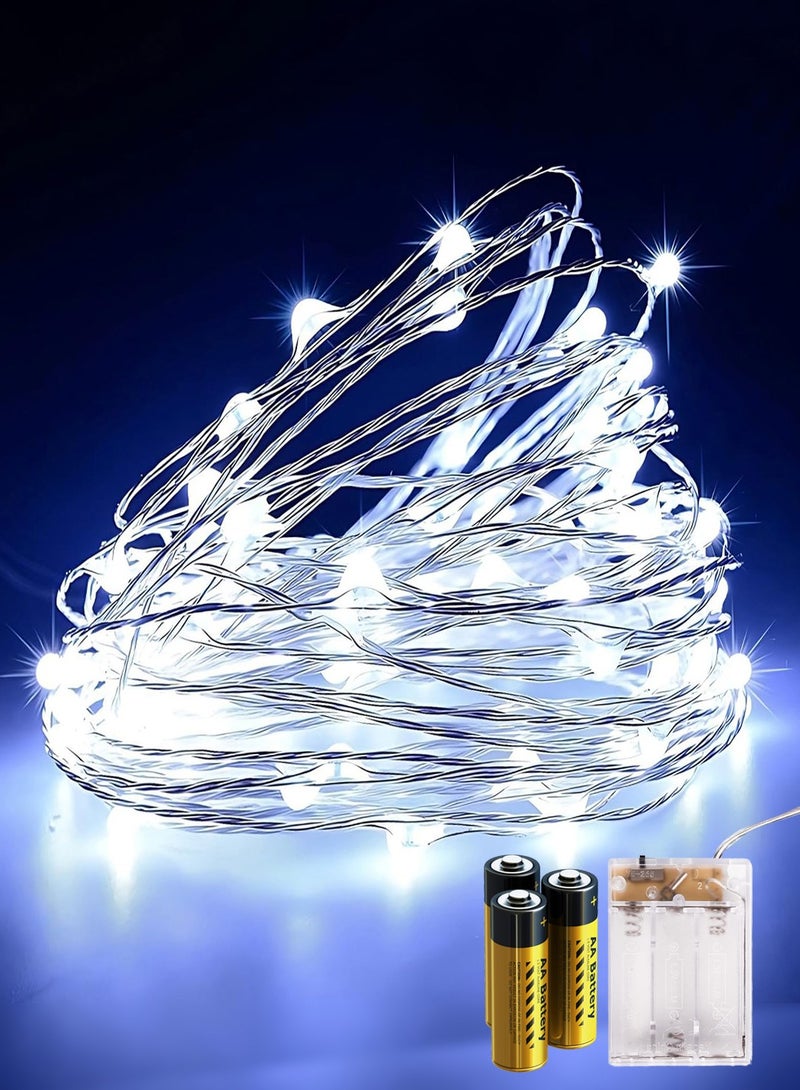 xianye أضواء خرافية متلألئة XIANYE 40/80LED سلك نحاسي، 4م/8م، تعمل بالبطارية، أضواء نجوم تتلألأ، مثالية لحفلات عيد الميلاد، ديكور منزلي، حفلات الزفاف، غرفة النوم، والديكورات الداخلية للحفلات - Image 1